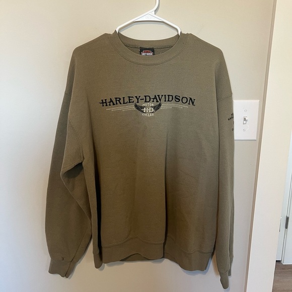 Vintage Harley-Davidson Olive Sweater - Picture 1 of 5